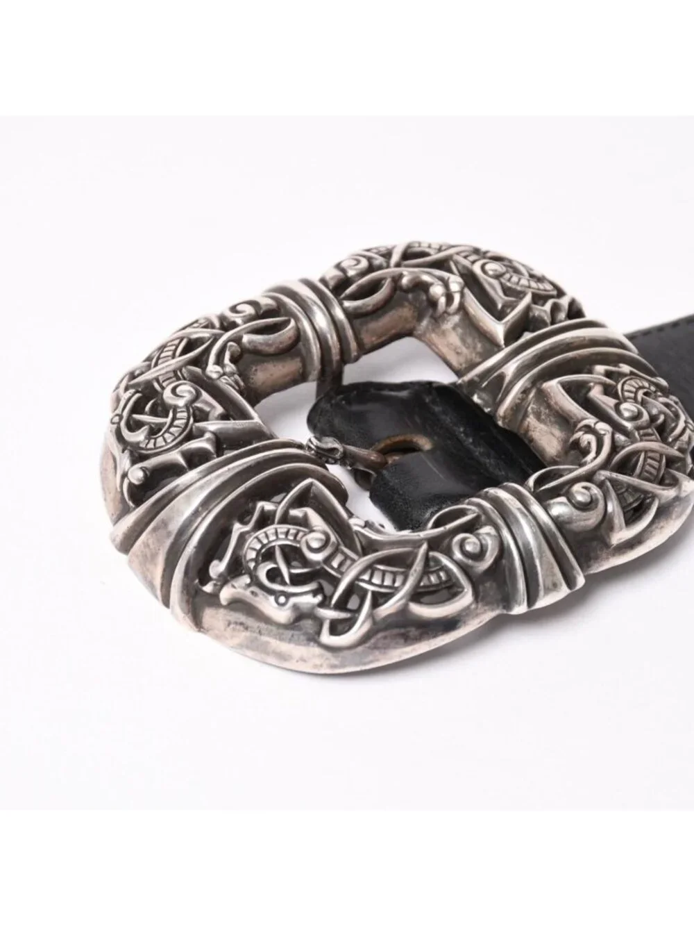 Chrome Hearts Celtic Center Bar Belt 925 Sterling Silver Leather 32
